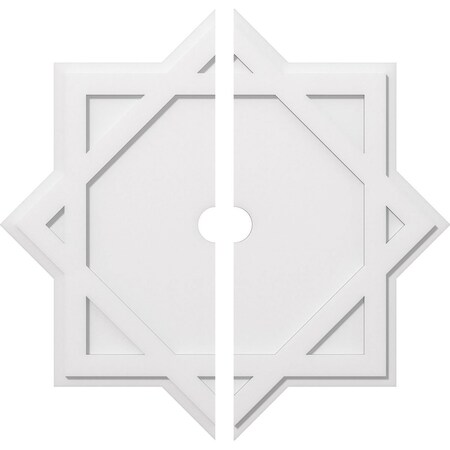 Ekena Millwork Axel Architectural Grade PVC Contemporary Ceiling Medallion, Two Piece, 36"OD x 3"ID x 20"C x 1"P CMP36AL2-03000